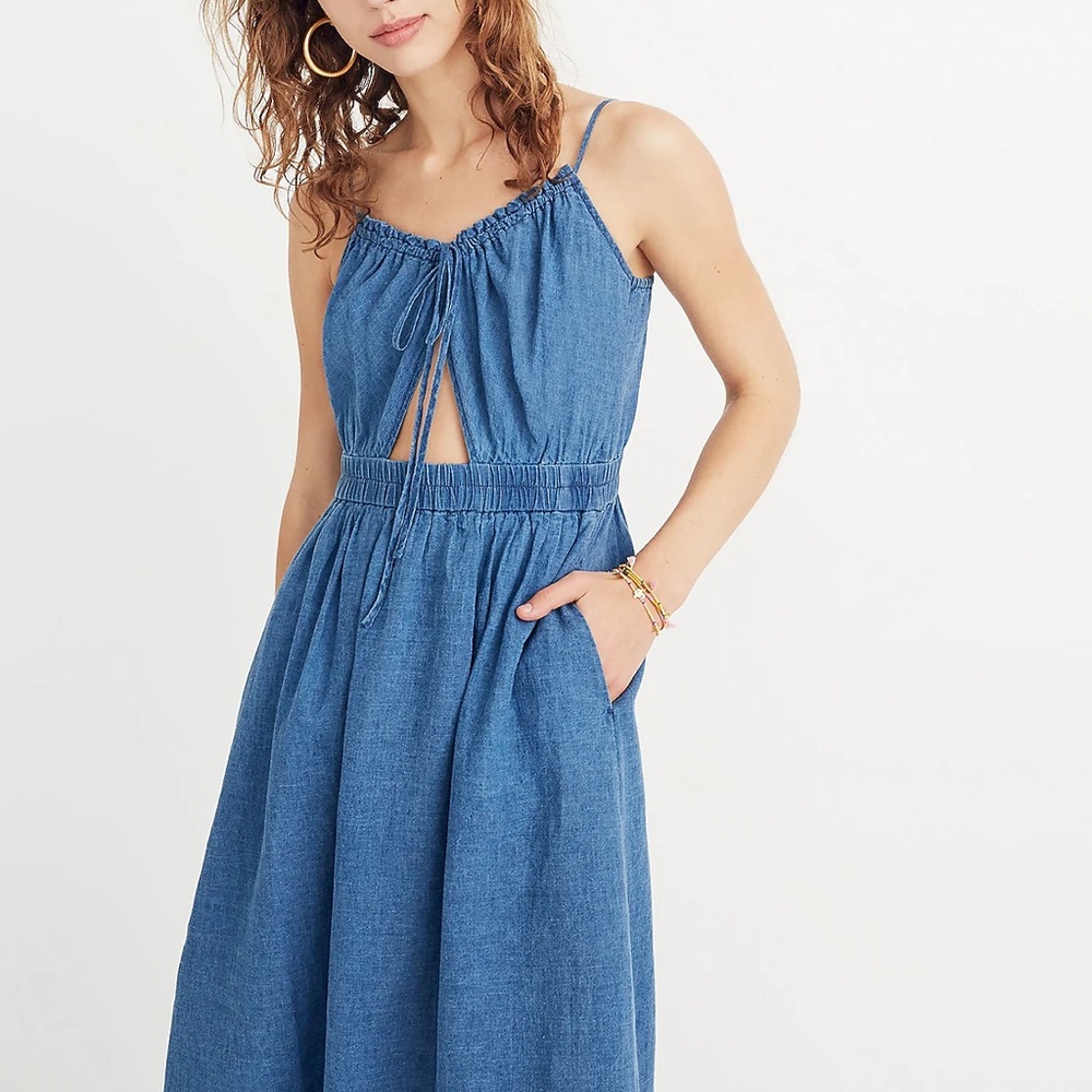 MADEWELL • Indigo Cutout Cami Dress, XXS